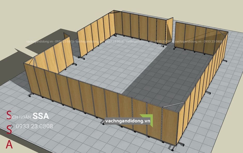 vách ngăn di động có bánh xe